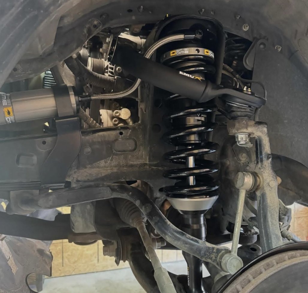 Old Man Emu BP-51 coilover and upper control arm fitted to a truck front end